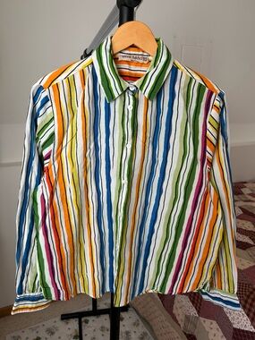 Dress Addict Multicolor Striped Button Down Shirt